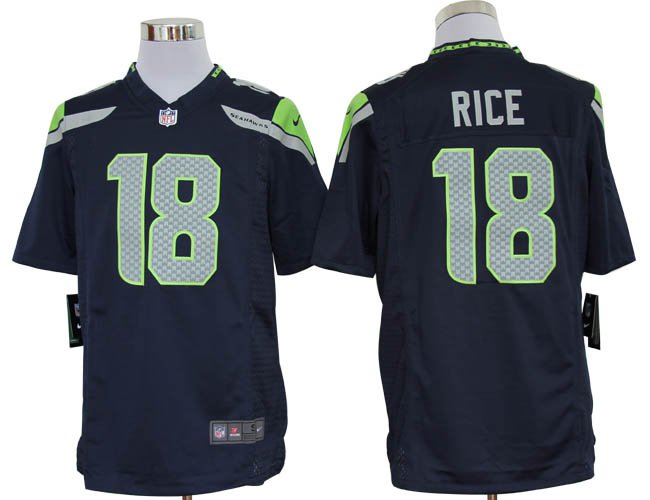 2012 NEW NFL Seattle Seahawks 18 Sidney Rice Blue Jerseys (Game)