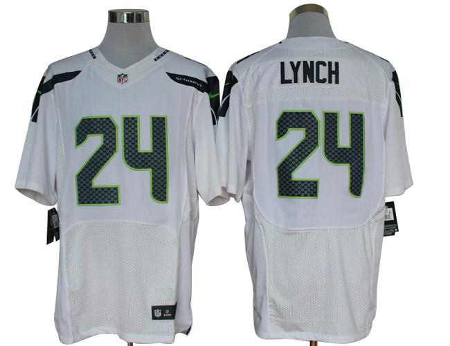 2012 NEW NFL Seattle Seahawks 24 Marshawn Lynch White Jerseys (Elite)