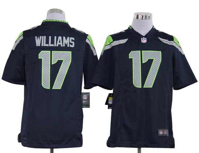 2012 NEW NFL Seattle Seahawks 17 Mike Williams Blue Jerseys (Game)