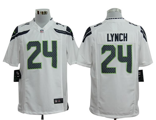 2012 NEW NFL Seattle Seahawks 24 Marshawn Lynch White Jerseys (Game)