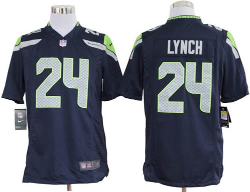 2012 NEW NFL Seattle Seahawks 24 Marshawn Lynch Blue Jerseys (Game)