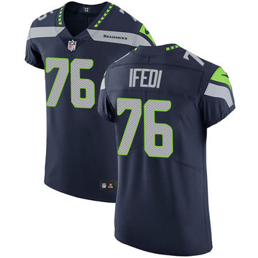 Nike Seahawks #76 Germain Ifedi Steel Blue Team Color Men's Stitched NFL Vapor Untouchable Elite Jersey