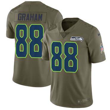 Nike Seahawks #88 Jimmy Graham Olive Men's Stitched NFL Limited 2017 Salute to Service Jersey