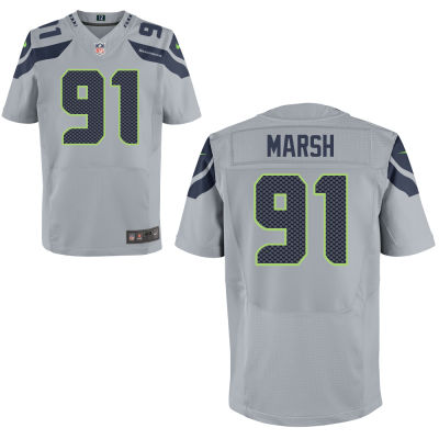 Men's Nike NFL Seattle Seahawks #91 Cassius Marsh Gray Elite Jersey