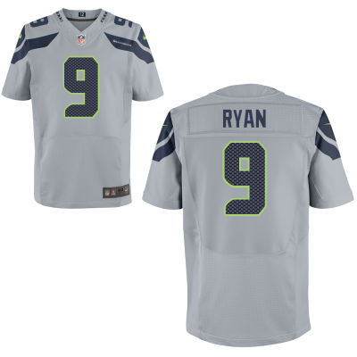 Men's Nike NFL Seattle Seahawks #9 Jon Ryan Marsh Gray Elite Jersey