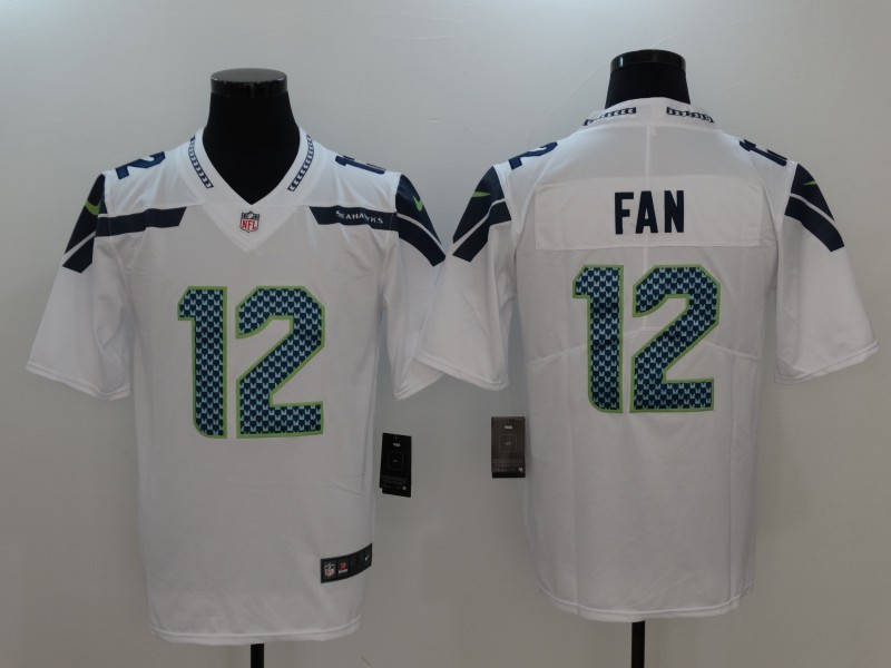 Nike Seahawks 12 Fan White Vapor Untouchable Player Limited Jersey