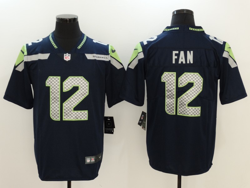 Nike Seahawks 12 Fan Navy Vapor Untouchable Player Limited Jersey