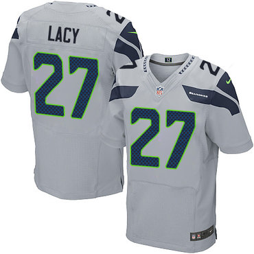 Nike Seahawks #27 Eddie Lacy Grey Alternate Men's Stitched NFL Elite Jersey