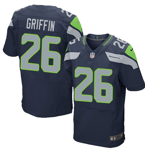 Men's Nike Seattle Seahawks #26 Shaquill Griffin Elite Steel Blue Team Color NFL Jersey