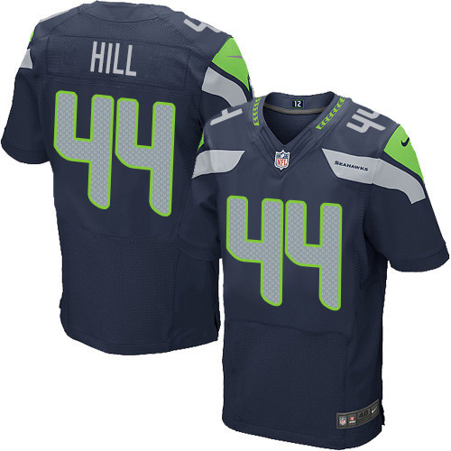 Men's Nike Seattle Seahawks #44 Delano Hill Elite Steel Blue Team Color NFL Jersey