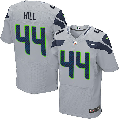 Men's Nike Seattle Seahawks #44 Delano Hill Elite Grey Alternate NFL Jersey