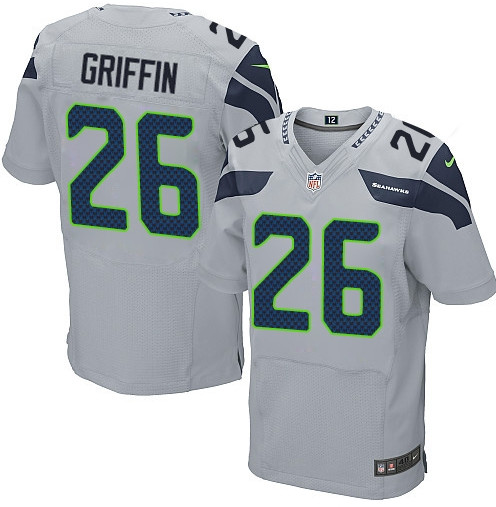 Men's Nike Seattle Seahawks #26 Shaquill Griffin Elite Gray NFL Jersey