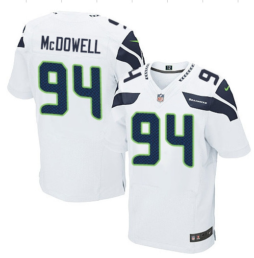 Men's Nike Seattle Seahawks #94 Malik McDowell Elite White NFL Jersey