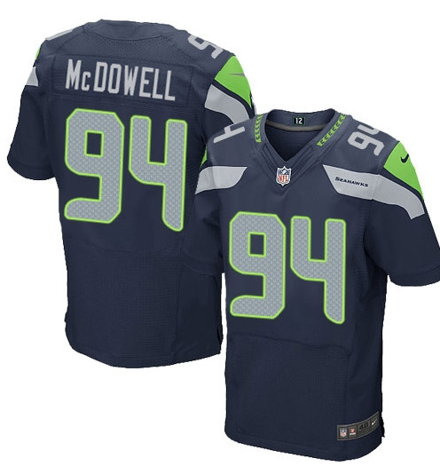 Men's Nike Seattle Seahawks #94 Malik McDowell Elite Blue NFL Jersey