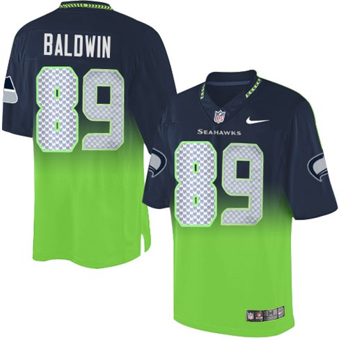 Nike Seahawks #89 Doug Baldwin Steel Blue Green Men's Stitched NFL Elite Fadeaway Fashion Jersey