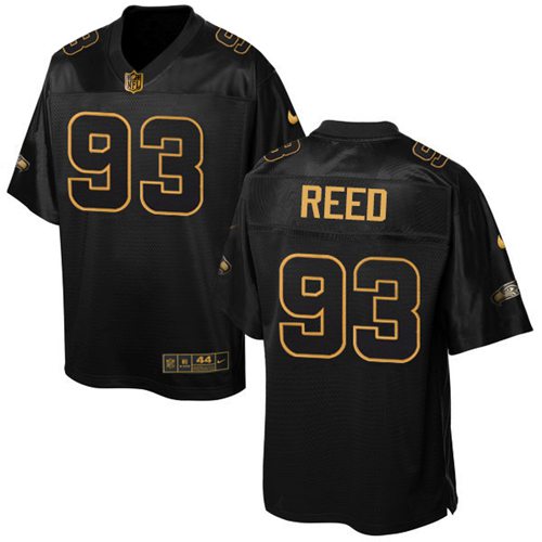 Nike Seahawks #93 Jarran Reed Black Men's Stitched NFL Elite Pro Line Gold Collection Jersey