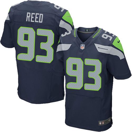 Nike Seahawks #93 Jarran Reed Steel Blue Team Color Men's Stitched NFL Elite Jersey