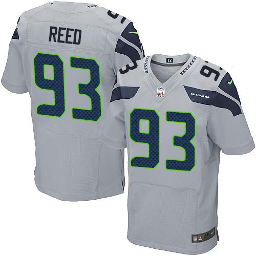 Nike Seahawks #93 Jarran Reed Grey Alternate Men's Stitched NFL Elite Jersey