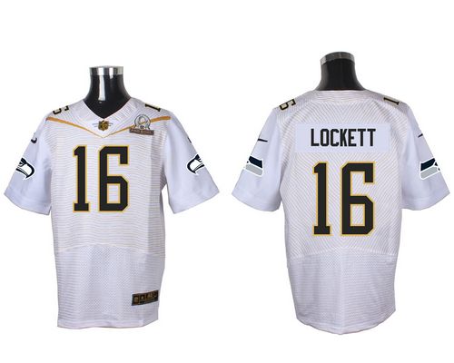 Nike Seahawks #16 Tyler Lockett White 2016 Pro Bowl Men's Stitched NFL Stitched NFL Elite Jersey