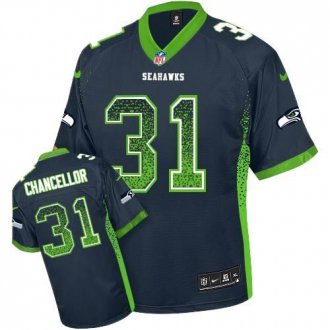 Nike Seattle Seahawks #31 Kam Chancellor Steel Blue Team Color NFL Elite Drift Fashion Jersey