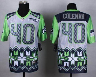 Nike Seattle Seahawks #40 Derrick Coleman Grey NFL Elite Noble Fashion Jersey