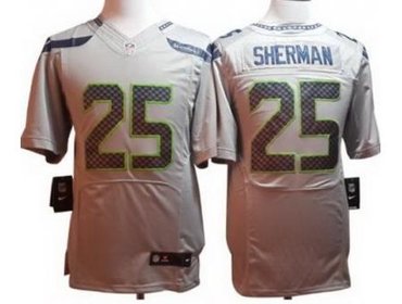 2012 NEW NFL Seattle Seahawks 25 Richard Sherman Grey Jerseys(Elite)