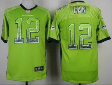 NEW Seattle Seahawks 12 Fan Green Drift Fashion Elite NFL Jerseys