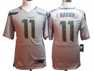 2012 NEW NFL Seattle Seahawks 11 Percy Harvin Grey Jerseys(Elite)