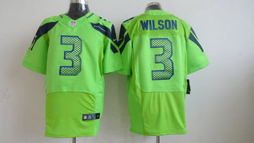 2012 NEW Seattle Seahawks #3 Russell Wilson Green NFL Jerseys (Elite)