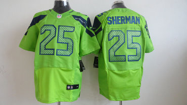 2012 NEW Seattle Seahawks #25 Sherman Green NFL Jerseys (Elite)