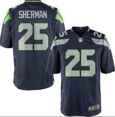 NEW NFL Seattle Seahawks 25 Richard Sherman Blue Jerseys(game)