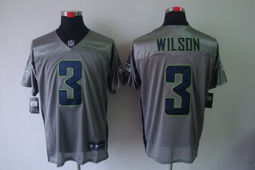 2012 NEW NFL Seattle Seahawks 3 Russell Wilson Grey Shadow Jerseys