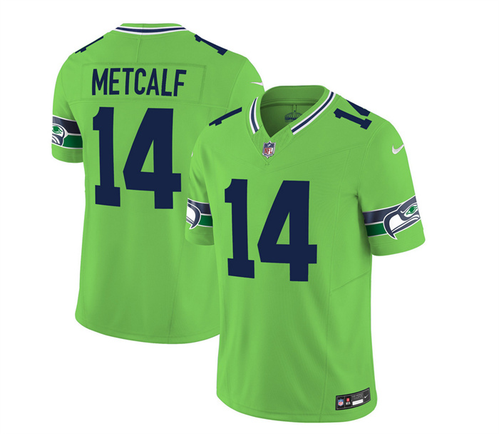 Men's Seattle Seahawks #14 DK Metcalf 2023 F.U.S.E. Green Limited Stitched Football Jersey