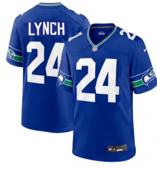 Men's Seattle Seahawks #24 Marshawn Lynch 2023 F.U.S.E. Throwback Vapor Limited Stitched Football Jersey