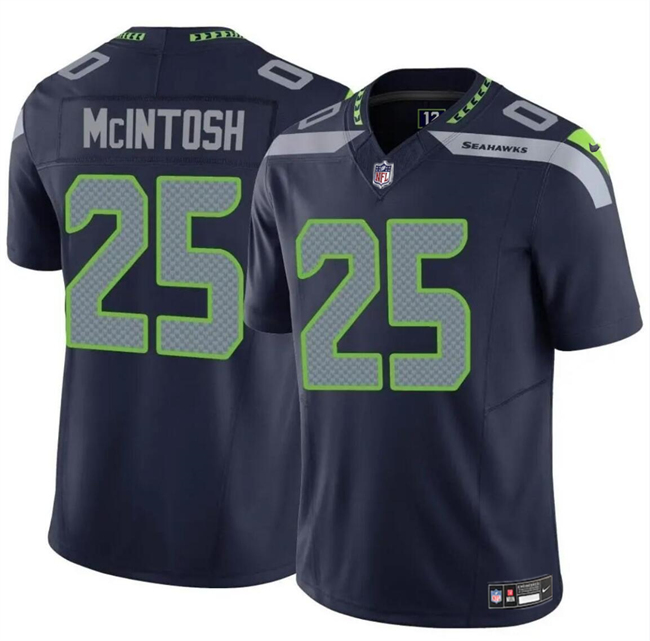 Men's Seattle Seahawks #25 Kenny McIntosh Navy 2024 F.U.S.E Vapor Limited Stitched Football Jersey