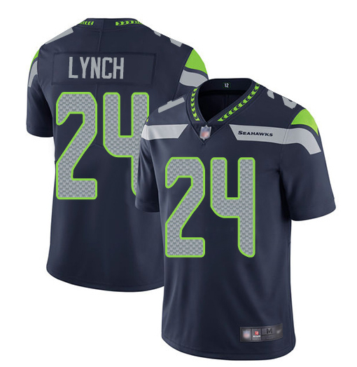 Nike Seahawks 24 Marshawn Lynch Navy Vapor Untouchable Limited Jersey