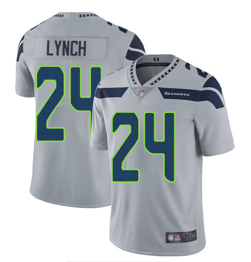 Nike Seahawks 24 Marshawn Lynch Gray Vapor Untouchable Limited Jersey