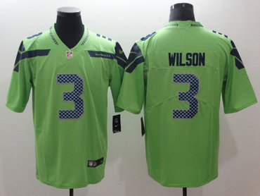 Nike Seahawks 3 Russell Wilson Green Vapor Untouchable Limited Jersey