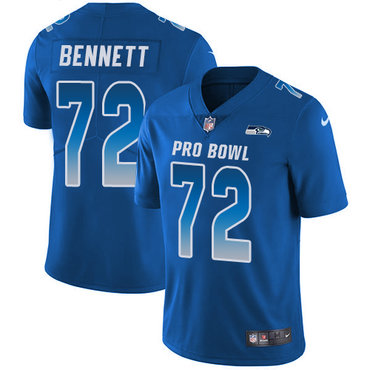 Nike Seahawks #72 Michael Bennett Royal Men's Stitched NFL Limited NFC 2018 Pro Bowl Jersey