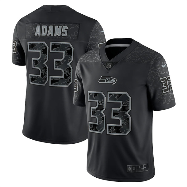 Men's Seattle Seahawks #33 Jamal Adams Nike Black RFLCTV Limited Jersey