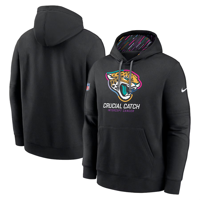 Men's Jacksonville Jaguars Black 2024 Crucial Catch Club Pullover Hoodie