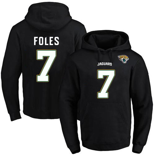 Football Jaguars #7 Nick Foles Black Name & Number Pullover Football Hoodie