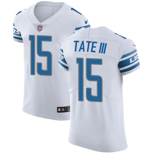 Nike Lions #15 Golden Tate III White Men's Stitched NFL Vapor Untouchable Elite Jersey