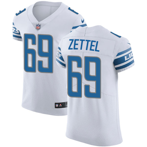 Nike Lions #69 Anthony Zettel White Men's Stitched NFL Vapor Untouchable Elite Jersey