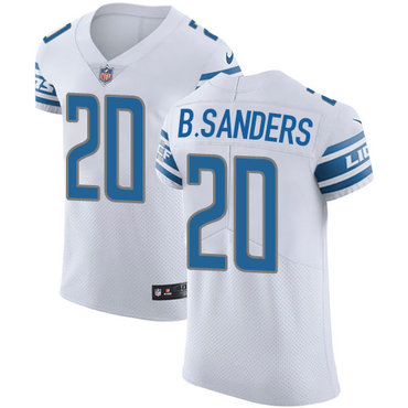 Nike Lions #20 Barry Sanders White Men's Stitched NFL Vapor Untouchable Elite Jersey