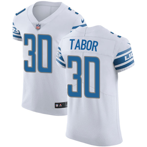 Nike Lions #30 Teez Tabor White Men's Stitched NFL Vapor Untouchable Elite Jersey