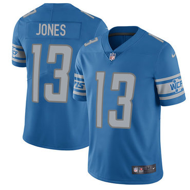 Nike Lions #13 T.J. Jones Blue Team Color Men's Stitched NFL Vapor Untouchable Limited Jersey