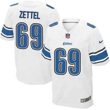 Nike Lions #69 Anthony Zettel White Men's Stitched NFL Elite Jersey