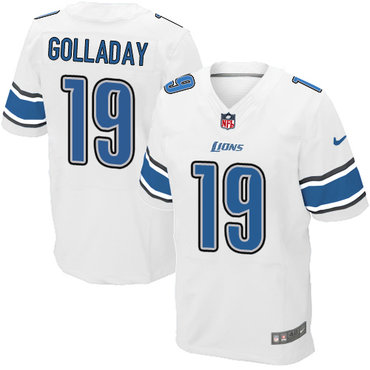 Nike Lions #19 Kenny Golladay White Men's Stitched NFL Elite Jersey