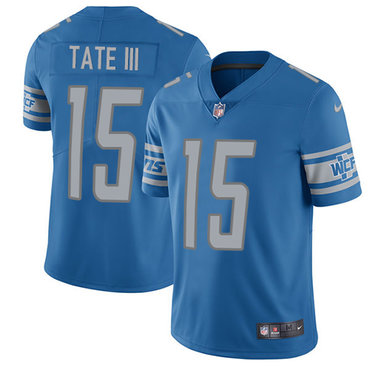 Nike Lions #15 Golden Tate III Blue Team Color Men's Stitched NFL Limited Jersey